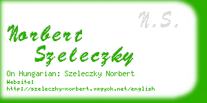 norbert szeleczky business card